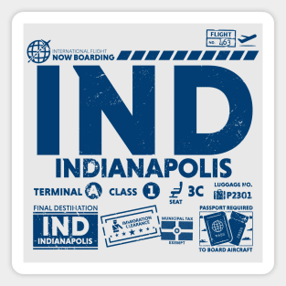 Vintage Indianapolis IND Airport Code Travel Day Retro Travel Tag Magnet